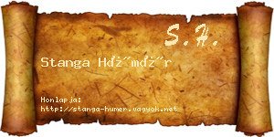Stanga Hümér névjegykártya